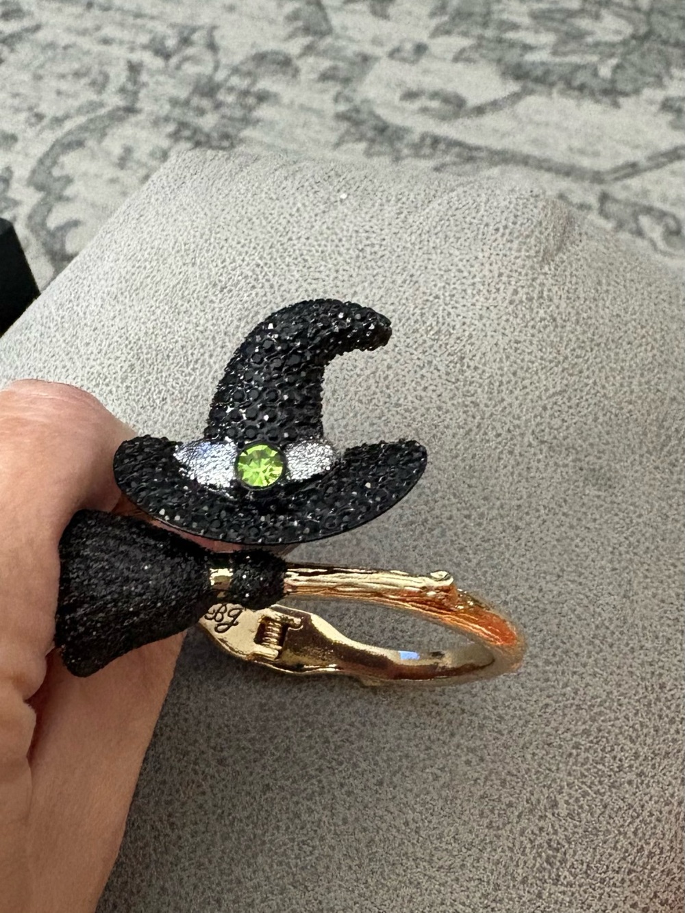 Betsy Johnson Witch Hat/Broom Bracelet - Black and Gold